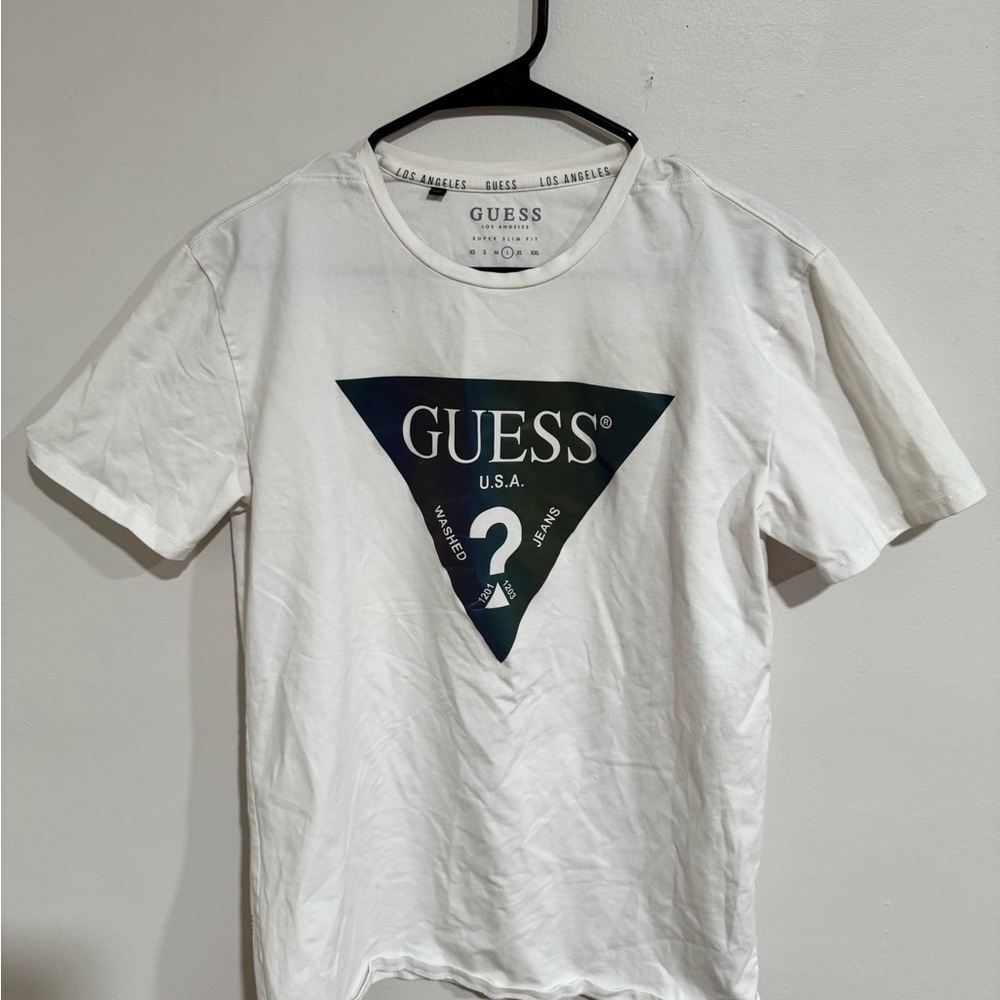 GUESS White Graphic T-Shirt for Men